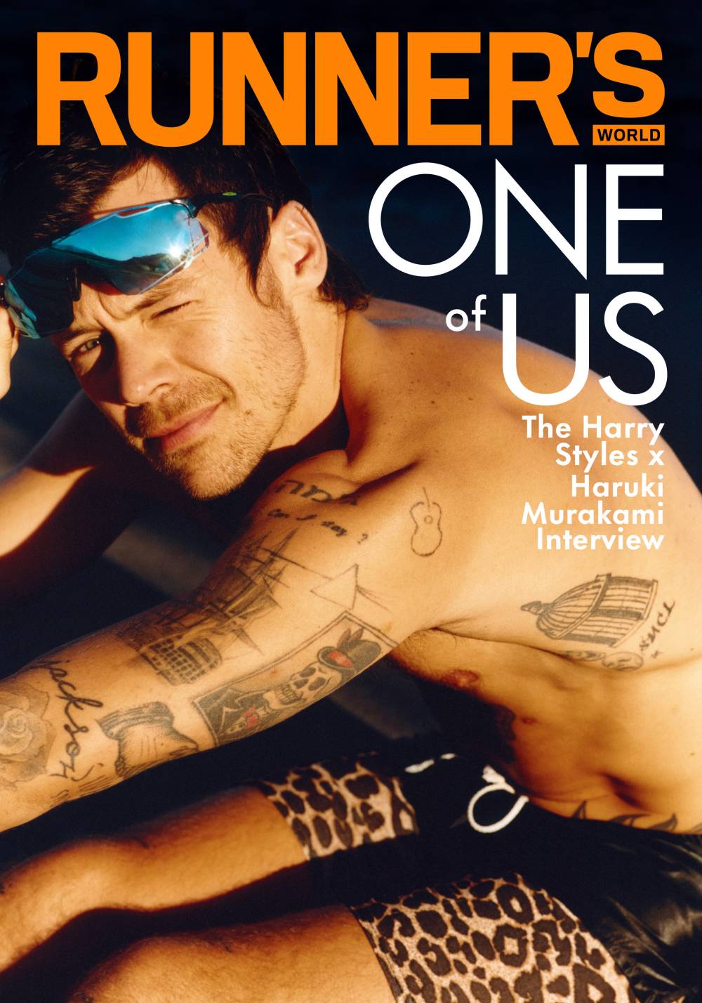 Harry Styles shirtless on the cover of 'Runner's World' magazine