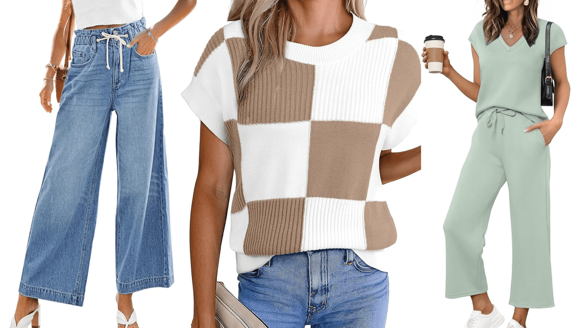 Blue Jeans, Checkered Top and Green Matching Set