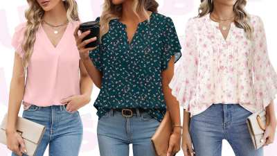 Pink, Green and Floral Blouses from Amazon