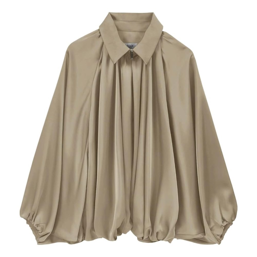 Egockal Satin Oversized Bomber Jacket