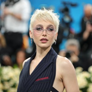 NEW YORK, NEW YORK - MAY 05: Emma Chamberlain attends the 2025 Met Gala Celebrating "Superfine: Tailoring Black Style" at Metropolitan Museum of Art on May 05, 2025 in New York City. (Photo by Dia Dipasupil/Getty Images)