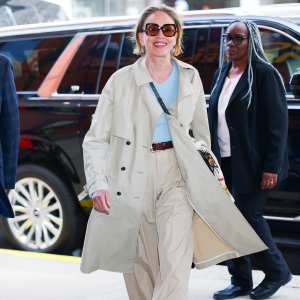 Sharon Stone seen at "Drew Barrymore Show" in Midtown on March 30, 2026 in New York City.