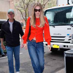 Gigi Hadid is seen on April 13, 2026 in New York City.