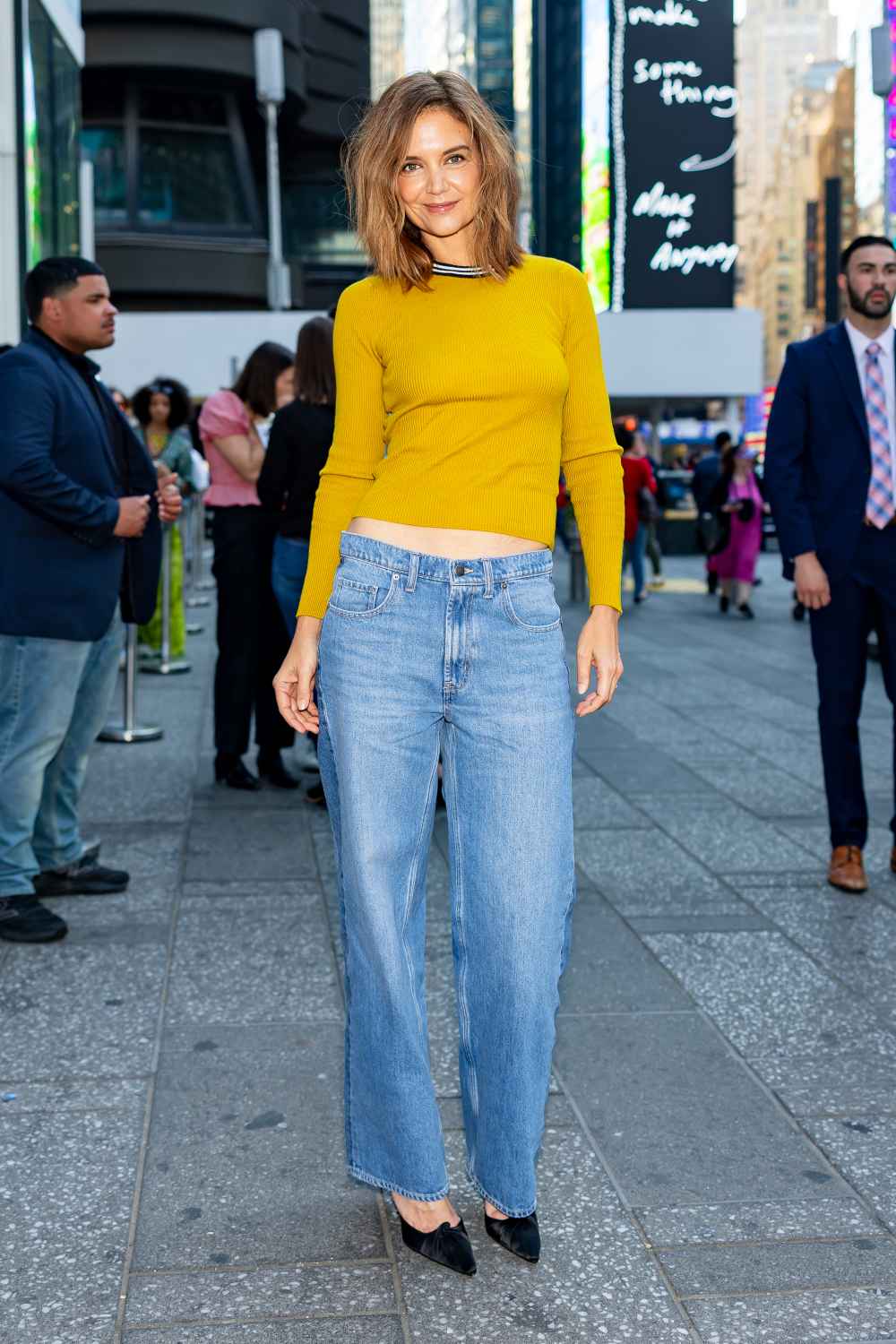 NEW YORK, NEW YORK - APRIL 13: Katie Holmes attends the Old Navy x Christopher John Rogers launch event at Old Navy Times Square on April 13, 2026 in New York City. (Photo by The Hapa Blonde/GC Images)