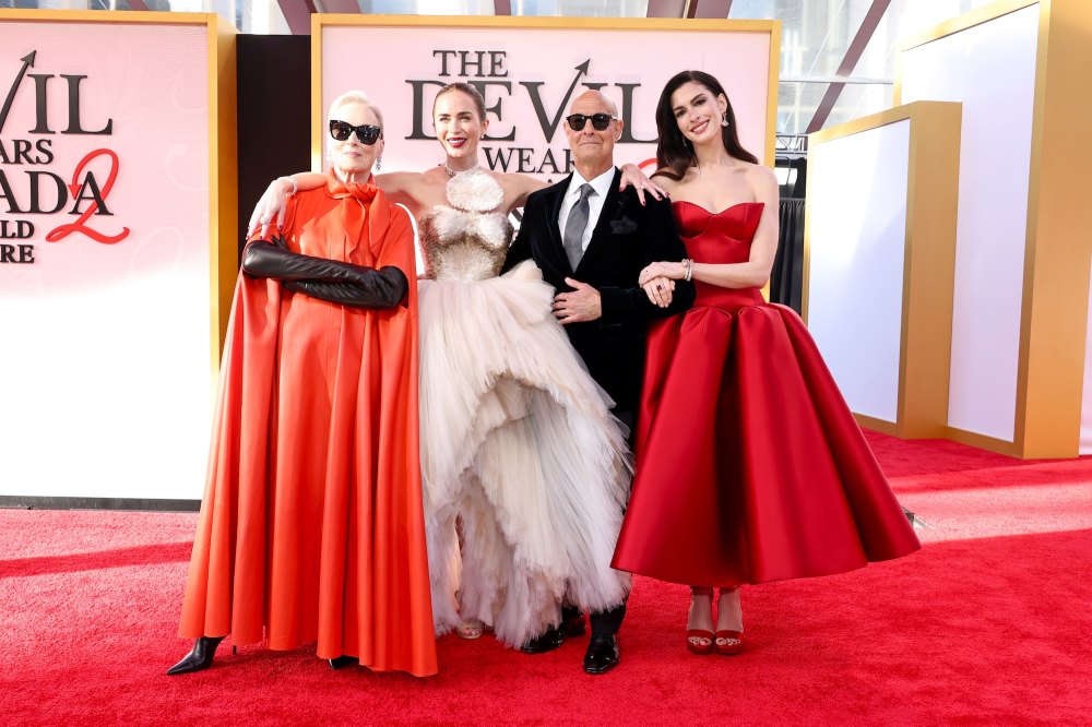 Anne Hathaway, Meryl Streep Match in Red at Movie Premiere