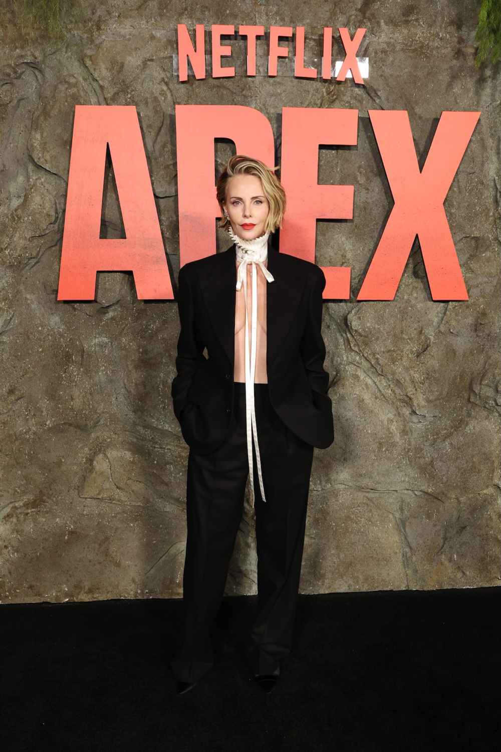 Charlize Theron Goes Topless Under Blazer, Flaunts Underboob