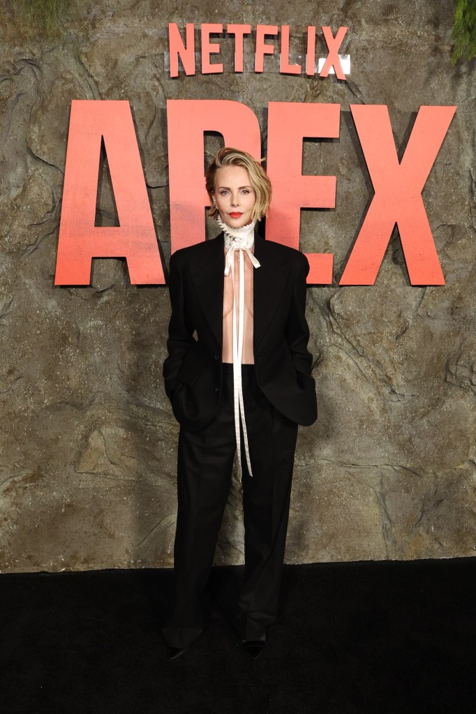 Charlize Theron Goes Topless Under Blazer, Flaunts Underboob