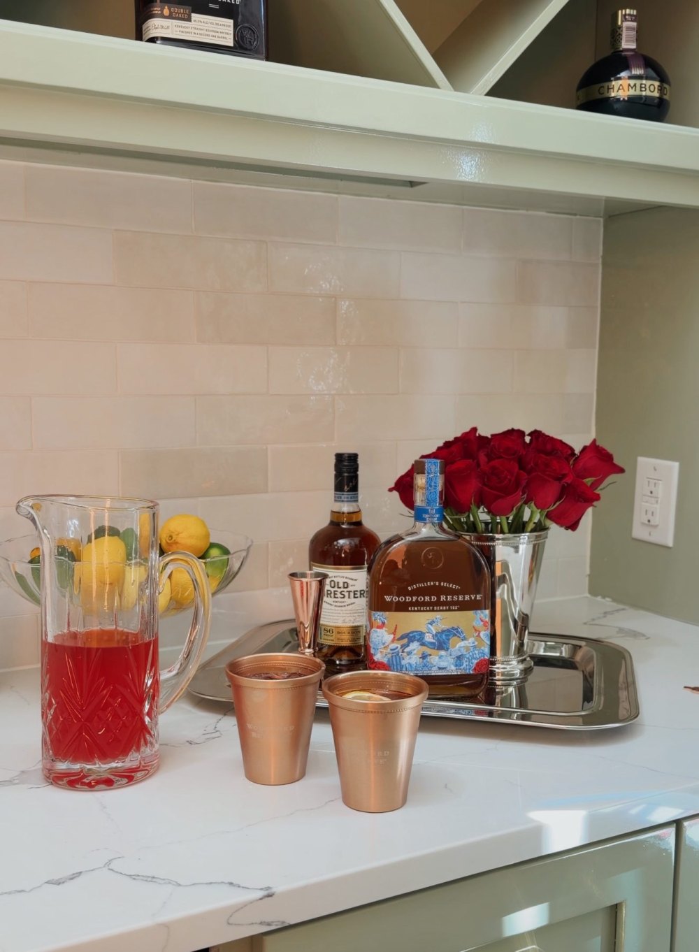 Drinks on Madison LeCroy's kitchen counter.