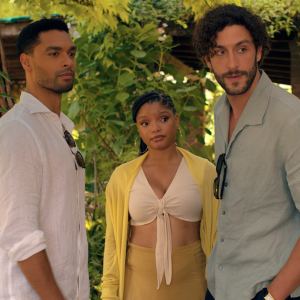 You, Me & Tuscany (from left) Michael (Regé-Jean Page), Anna (Halle Bailey) and Matteo (Lorenzo de Moor) in You, Me & Tuscany, directed by Kat Coiro.