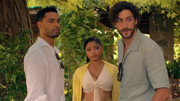 You, Me & Tuscany (from left) Michael (Regé-Jean Page), Anna (Halle Bailey) and Matteo (Lorenzo de Moor) in You, Me & Tuscany, directed by Kat Coiro.