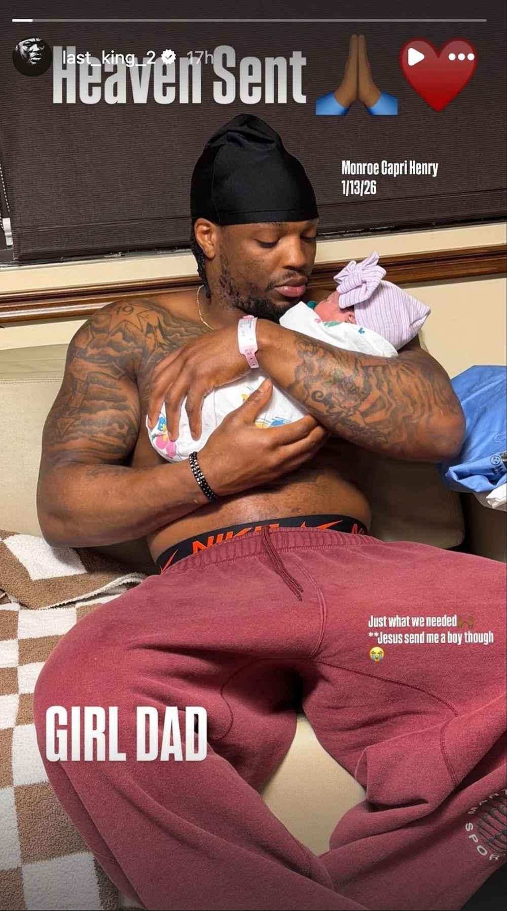 NFLs Derrick Henry Says Jesus Send Me a Boy After Welcoming 3rd Daughter