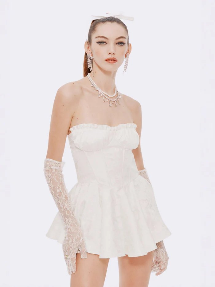 strapless mini dress