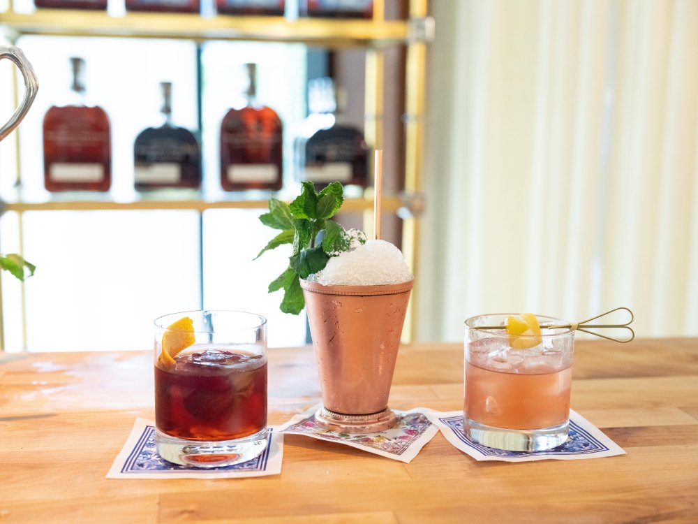 Woodford Drinks on table.