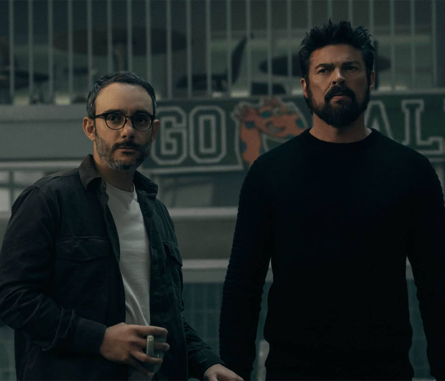 Omid Abtahi and Karl Urban in The Boys