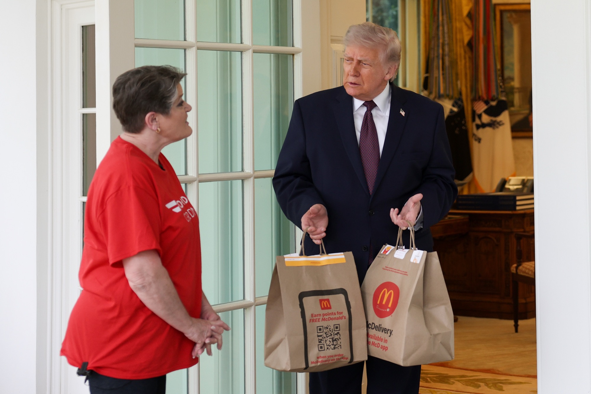 Trump Answers Iran Questions Amid DoorDash Delivery Shocking the Internet