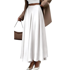 BTFBM Flowy A-Line Satin Maxi Skirt