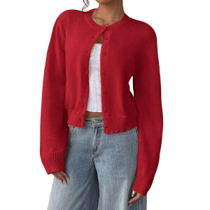 Soly Hux Button Down Cropped Cardigan