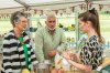 Prue Leith, judge Paul Hollywood and contestant Alice Fevronia in The Great British Baking Show