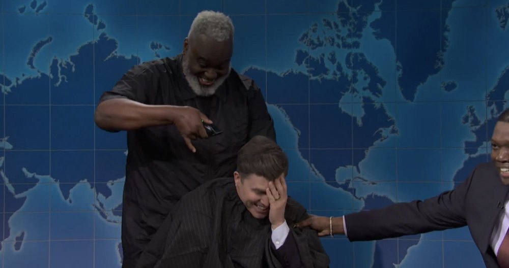 Colin Jost Is Nearly Forced to Shave His Hair Live on SNL 2