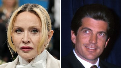 A split image of Madonna and John F. Kennedy Jr.