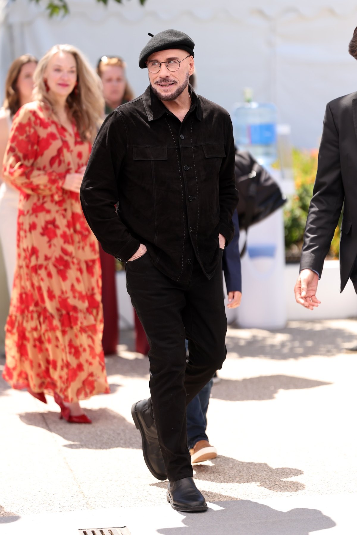 John Travolta on Viral Cannes Look With Beret and Glasses