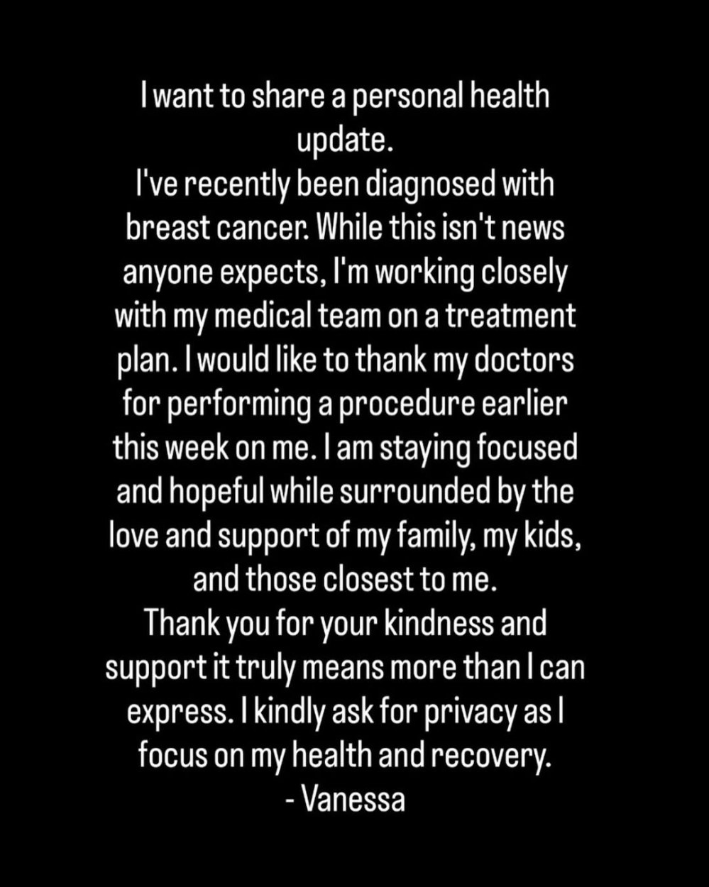 Vanessa Trump Statement