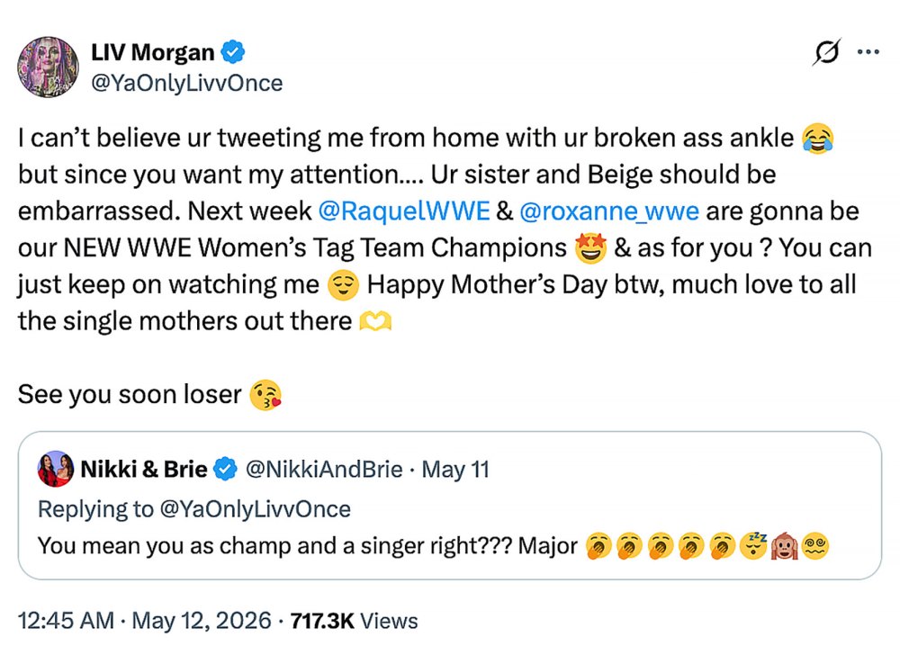 WWE Liv Morgan Shades Nikki Bella For Being Single Mother After Artem Chigvintsev Divorce