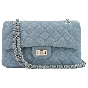 M-ioi-M Quilted Denim Shoulder Bag