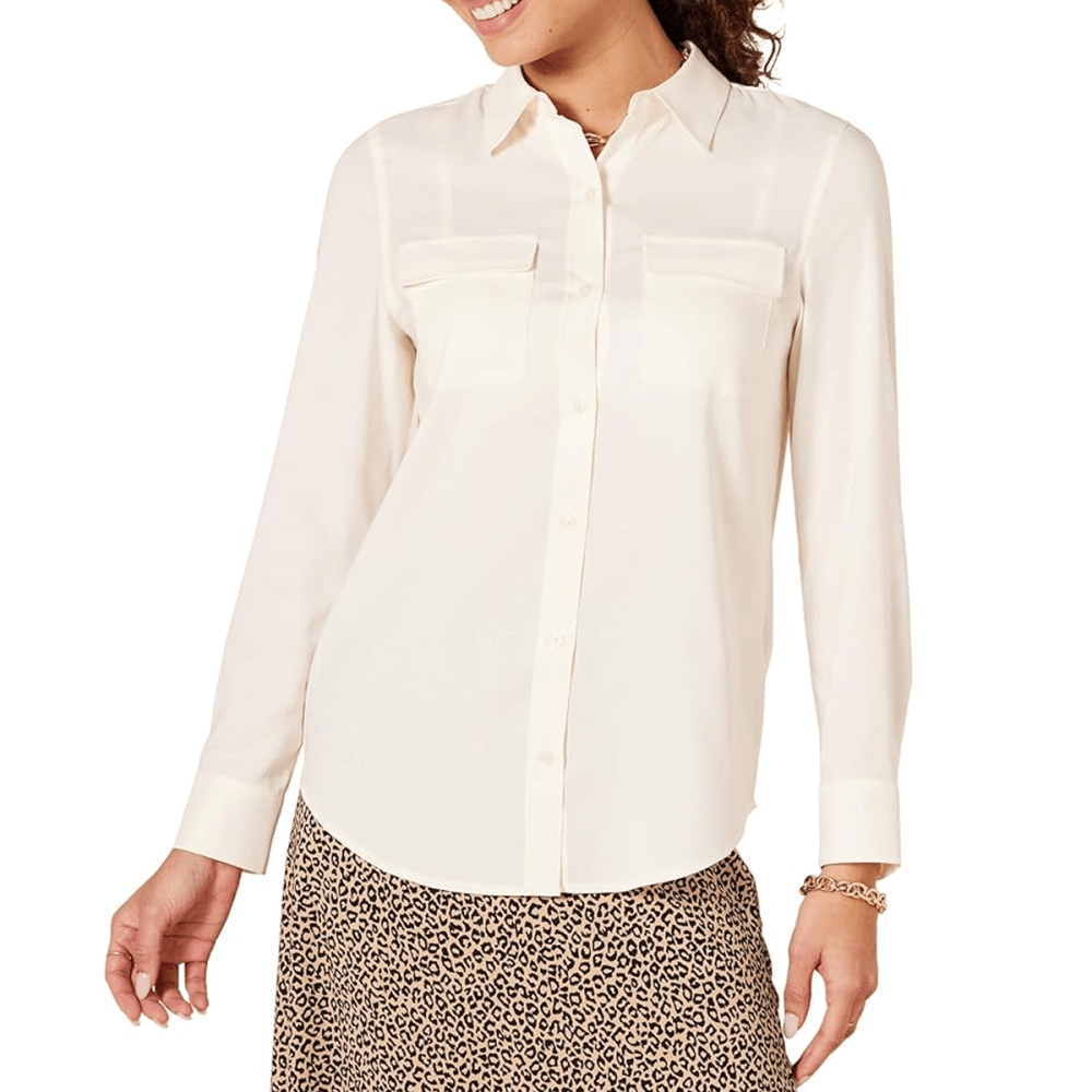 Amazon Essentials Georgette Long Sleeve Relaxed-Fit Shirt