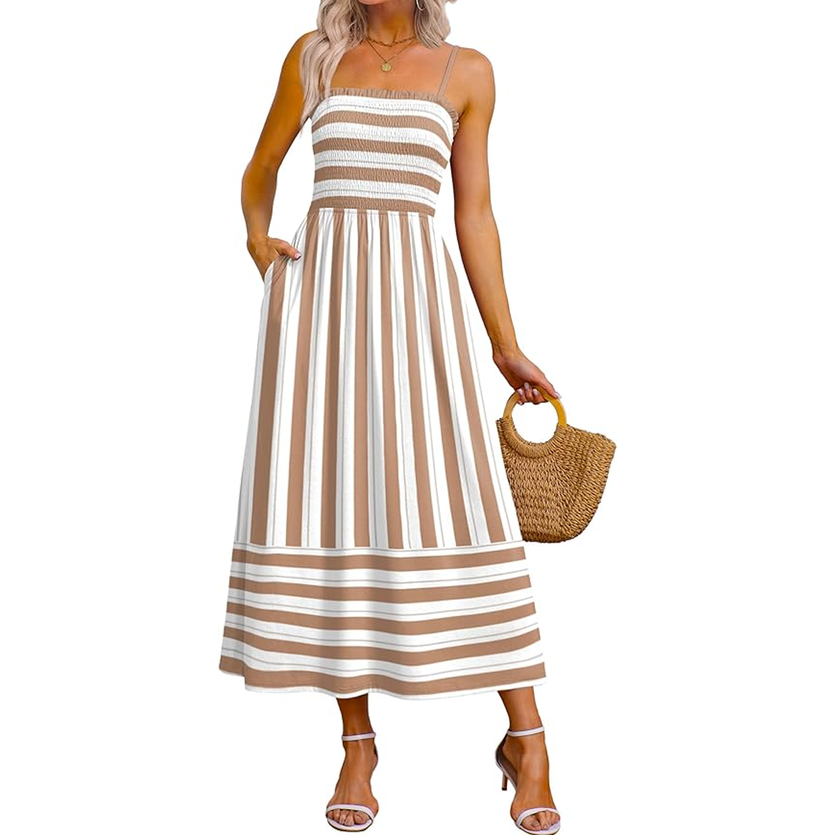 OFEEFAN Womens Spaghetti Strap Maxi Dresses