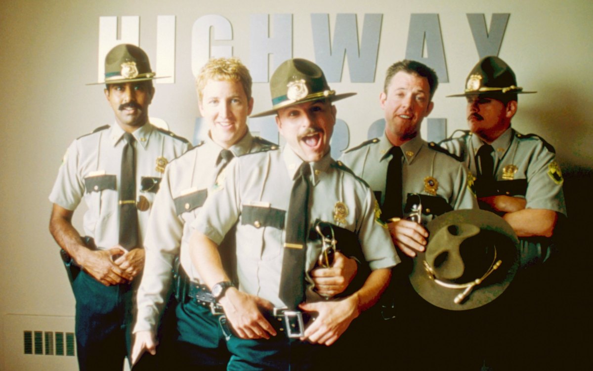 Jay Chandrasekhar, Steve Lemme, Paul Soter, Erik Stolhanske and Kevin Heffernan in Super Troopers