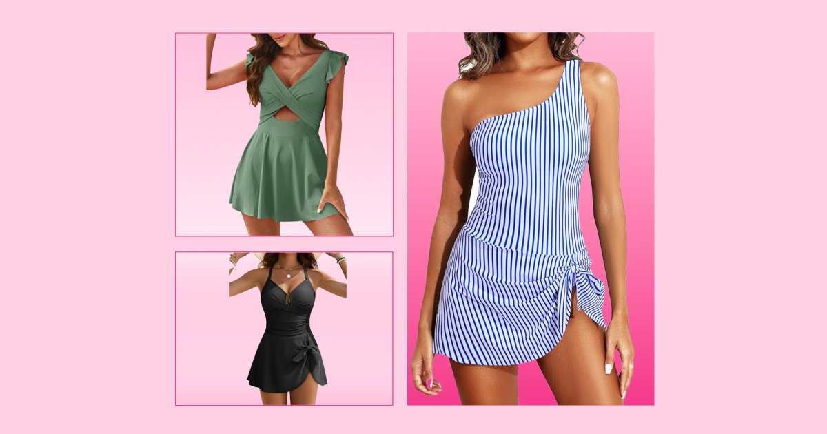 17 Tummy-Smoothing Swim Dresses That Instantly Flatter a Belly Pouch — Starting at 17 Tummy-Smoothing Swim Dresses That Instantly Flatter a Belly Pouch — Starting at