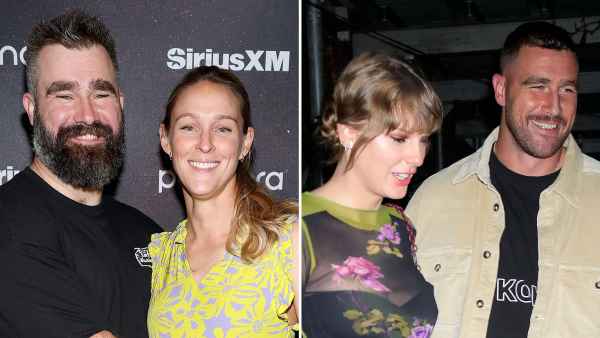 Feature Jason and Kylie Kelce Spotted at Taylor Swift and Travis Kelce Wedding