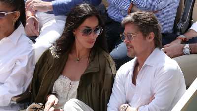 GettyImages-2279516063 Brad Pitt and His Girlfriend Ines de Ramon Show PDA During Cozy Visit to French Open