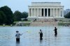 GettyImages-2282236886 Olympian Arrested for Touching Lincoln Memorial Pool Amid Vandalism Claim