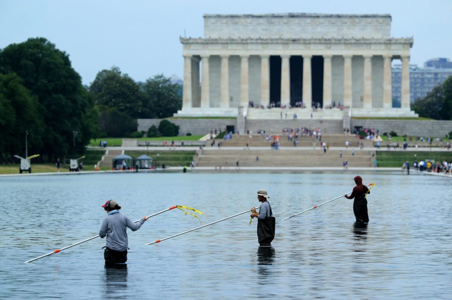 GettyImages-2282236886 Olympian Arrested for Touching Lincoln Memorial Pool Amid Vandalism Claim