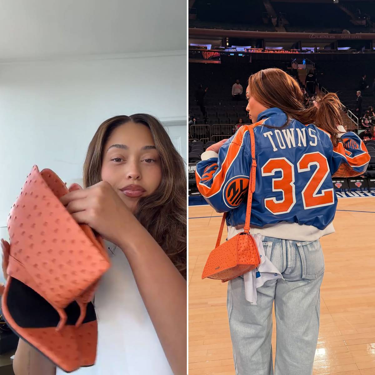 Jordyn Woods Turns Lucky Purse Into Shoes After Bag Ban at Knicks Game
