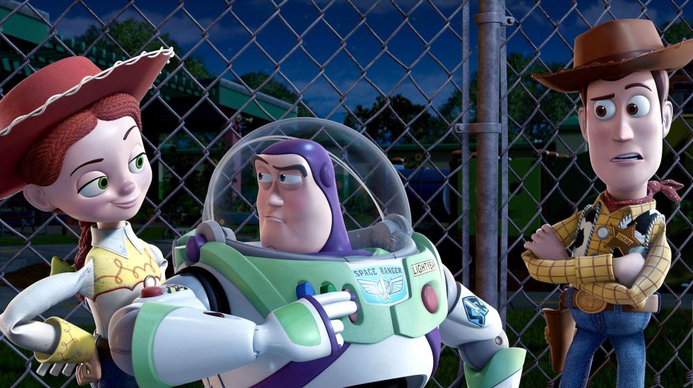 TOY STORY 3, from left: Jessie the Yodeling Cowgirl (voice: Joan Cusack), Buzz Lightyear (voice: Tim