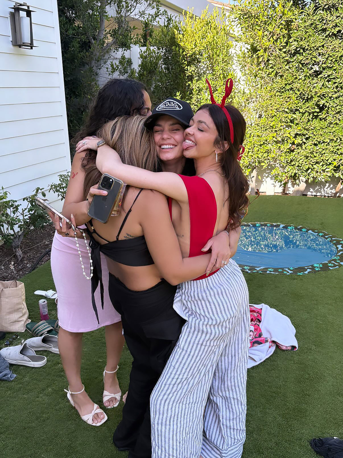 Vanessa Hudgens They Revel in a Group Hug Just Like Us