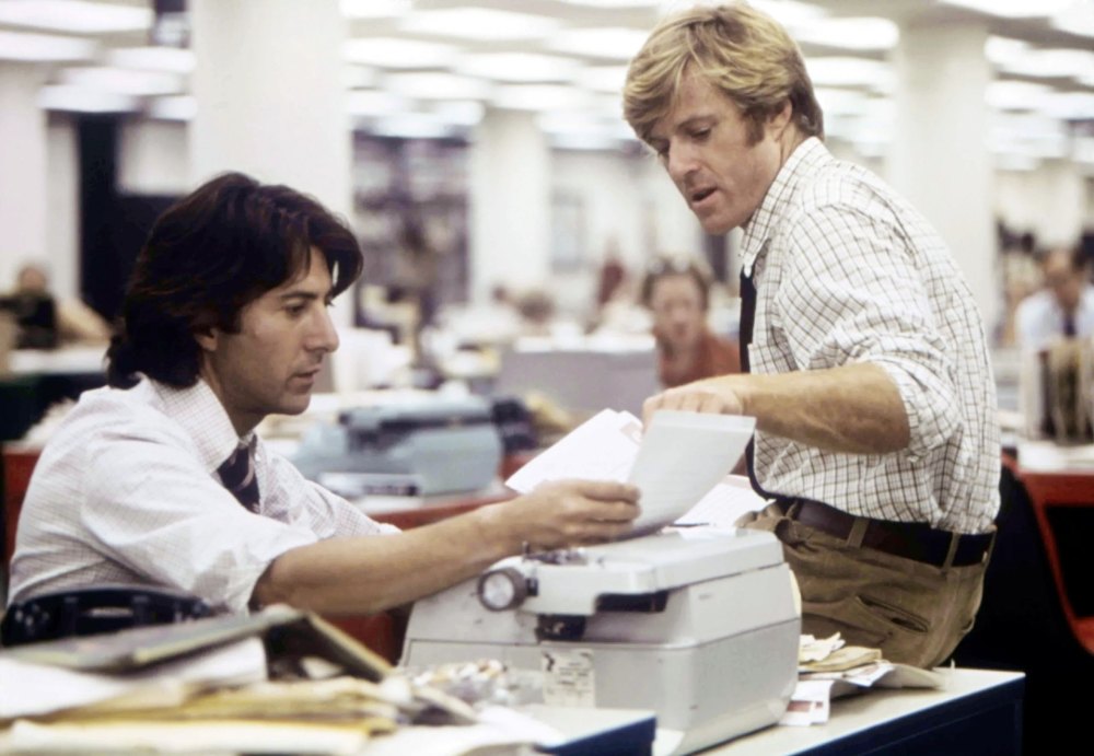 Dustin Hoffman e Robert Redford em Todos os Homens do Presidente