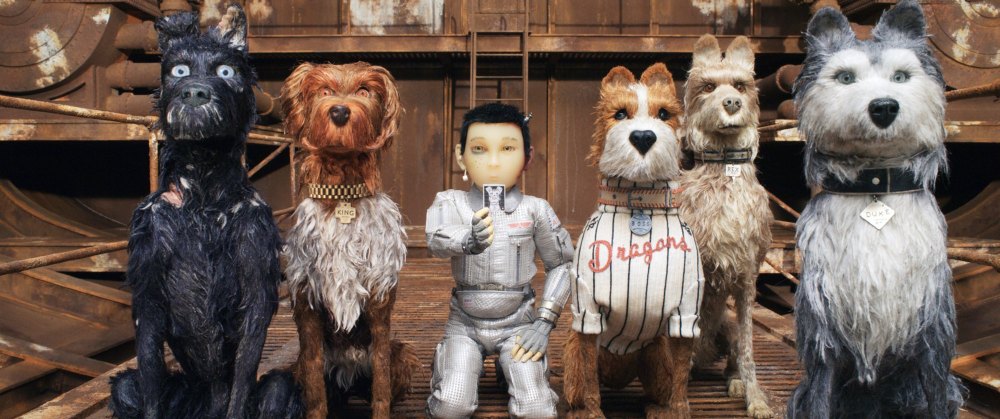 Chief (voice: Bryan Cranston), King (voice: Bob Balaban), Atari Kobayashi (voice: Koyu Rankin), Boss (voice: Bill Murray), Rex (voice: Edward Norton), Duke (voice: Jeff Goldblum) in Isle of Dogs