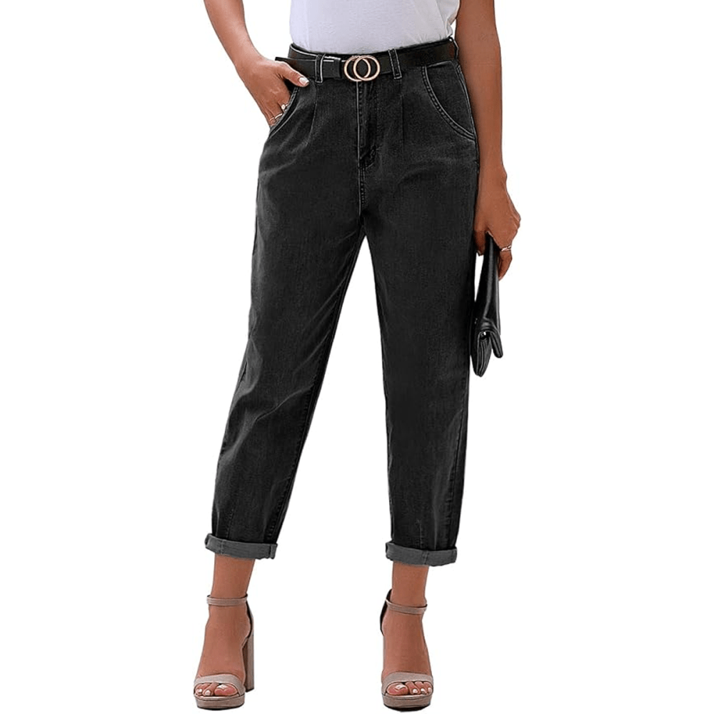 Luvamia High Waisted Tapered Loose Jeans