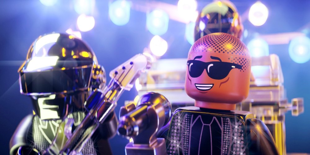 Pharrell Williams (center) with Daft Punk in piece by piece
