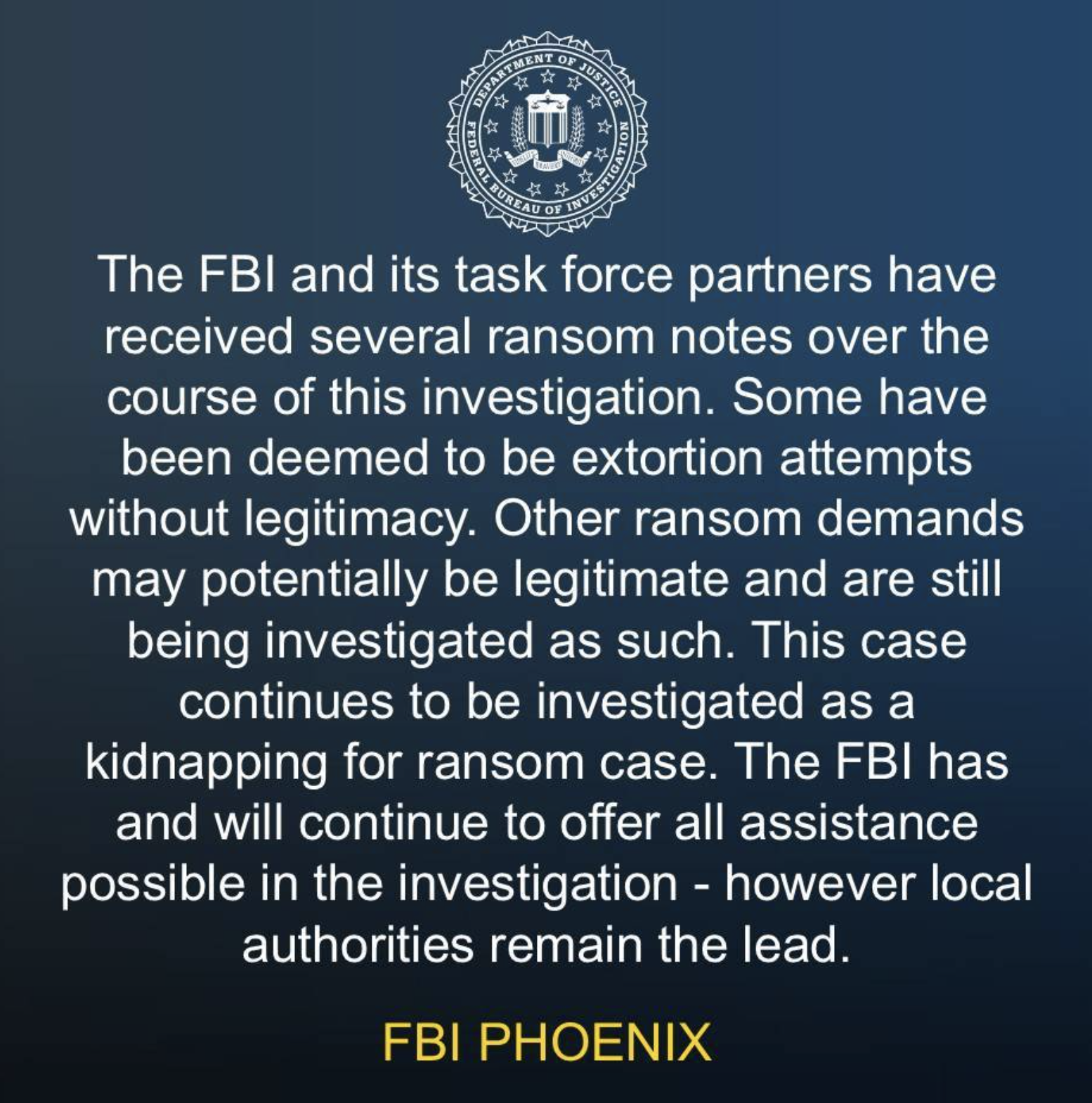 FBI Addresses Report Claiming All Nancy Guthrie Ransom Notes Are Fake