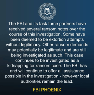 Cular Ransom FBI Reacts to Report Nancy Guthrie Ransom Notes Are Fake