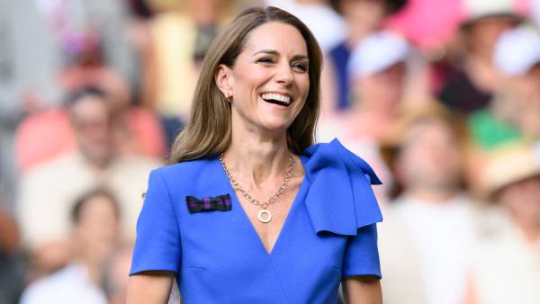 Catherine, Princess of Wales attends day fourteen of the Wimbledon Tennis Championships at the All England Lawn Tennis and Croquet Club on July 13, 2025 in London, England.