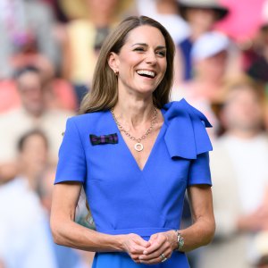 Catherine, Princess of Wales attends day fourteen of the Wimbledon Tennis Championships at the All England Lawn Tennis and Croquet Club on July 13, 2025 in London, England.