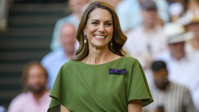Catherine, Princess of Wales presents the Mens singles finals trophies during day 14 of The Wimbledon Tennis Championships at All England Lawn Tennis and Croquet Club on July 12, 2026 in London, United Kingdom.