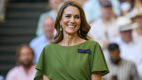 Catherine, Princess of Wales presents the Mens singles finals trophies during day 14 of The Wimbledon Tennis Championships at All England Lawn Tennis and Croquet Club on July 12, 2026 in London, United Kingdom.