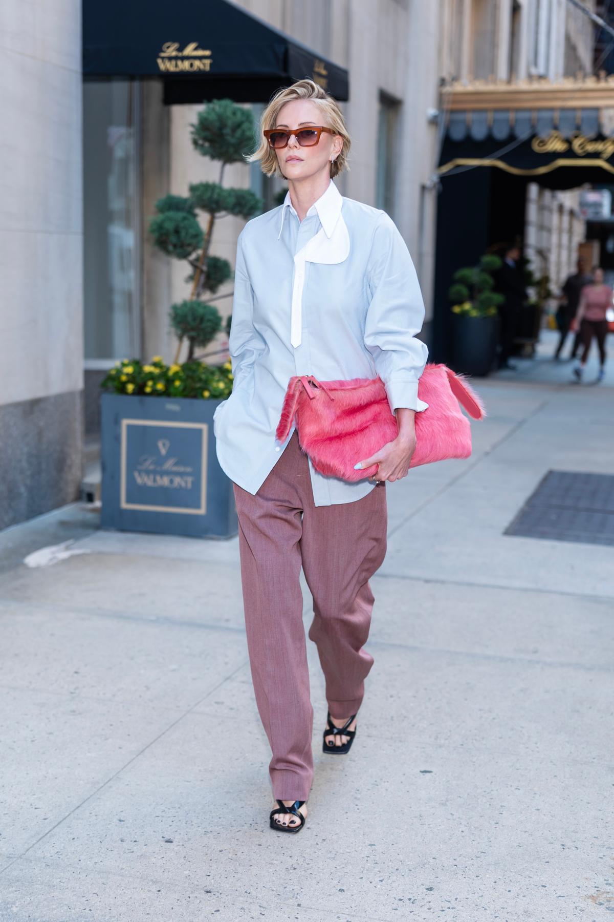 Charlize Theron is seen in the Upper East Side on July 13, 2026 in New York City.